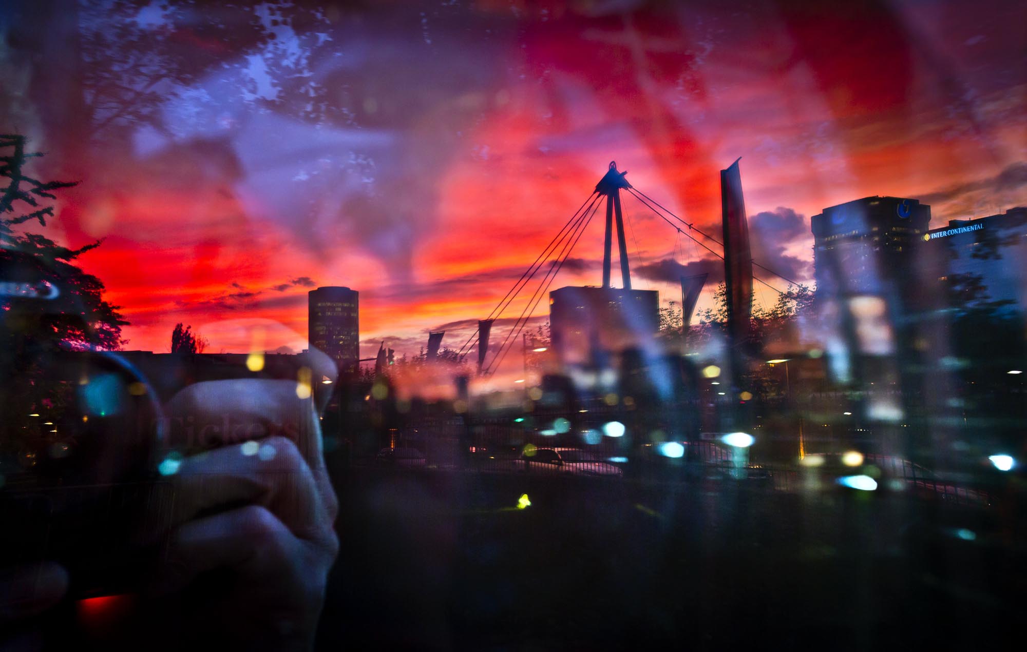 Sunset through a Piece of Art